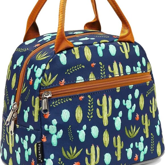 Insulated Lunch Cooler Bag - Tote Bag Organizer for Women/Men, Cactus - Picture 1 of 8